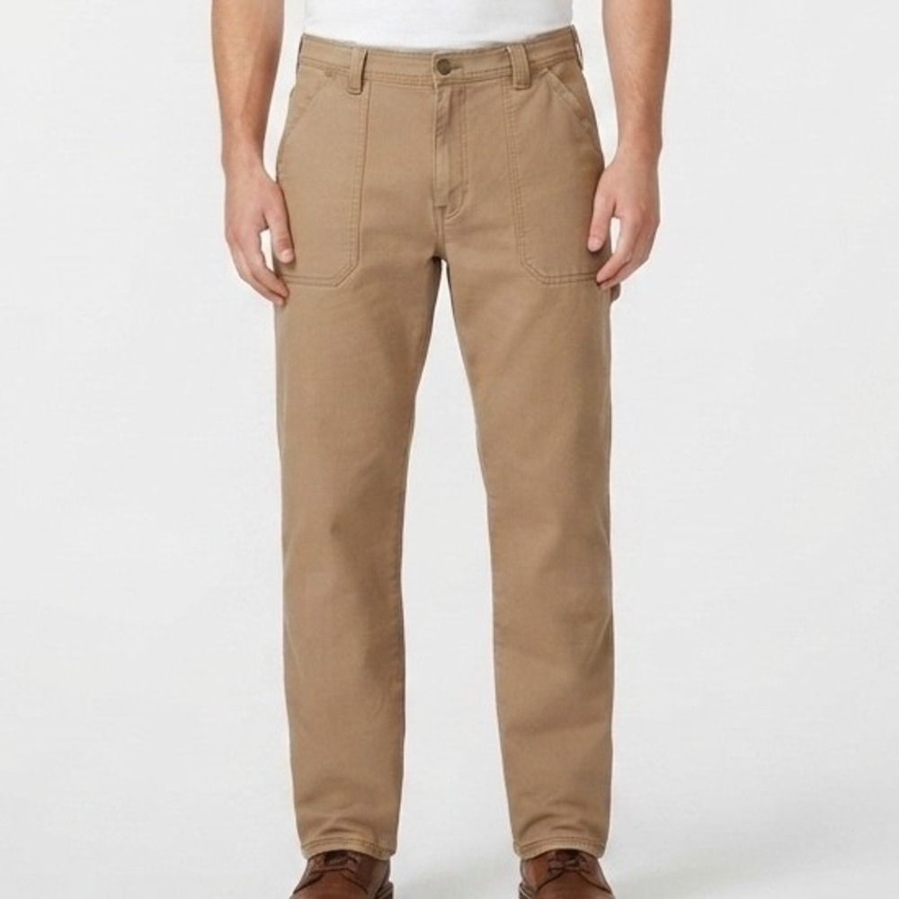 Coleman Fleece Lined Canvas Work Pants Mens 40/30 Brown Rugged Utility Outdoor